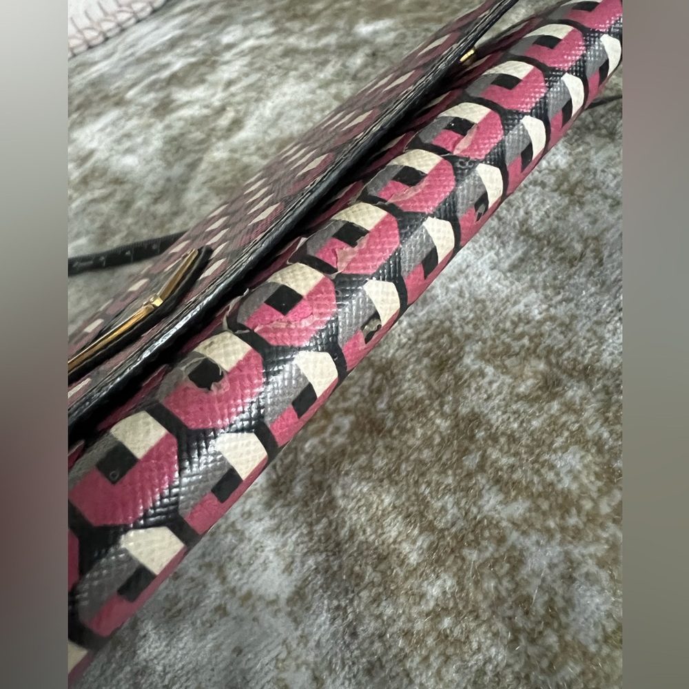 Prada Pink and Black Geometric Wallet Authentic Long Wallet - Picture 15 of 15